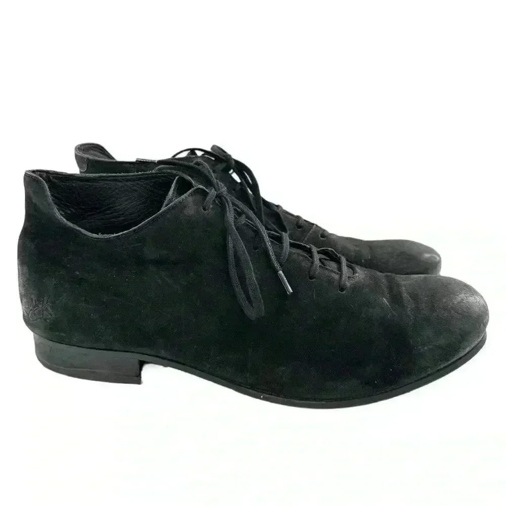 John Fluevog mens chukka boots size 12 black nubuck leather hipster grunge punk
